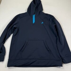 Russell Hoodie Men‎ Large Navy Blue Pullover Pockets Gym Training
